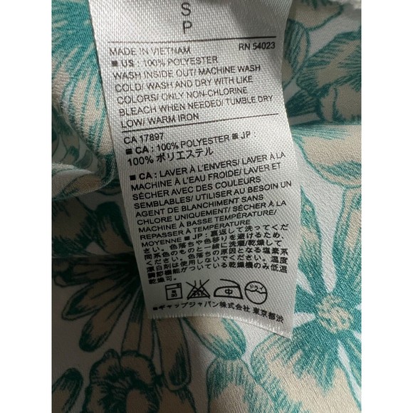 BANANA REPUBLIC Green, Floral Blouse, Size Small - Picture 7 of 7